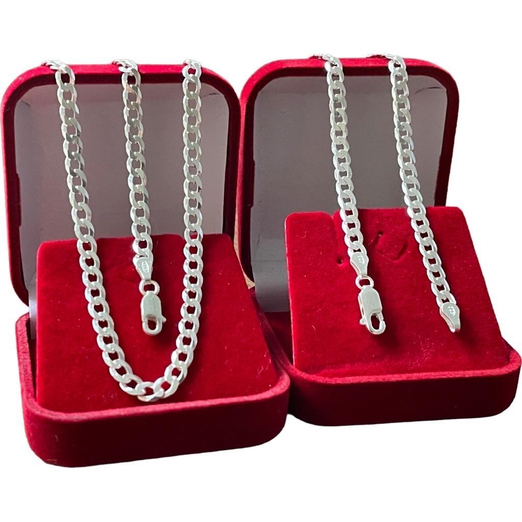 Kit Conjunto Corrente Grumet 60cm e Pulseira Escama de peixe Prata 925 em Oferta na Shopee