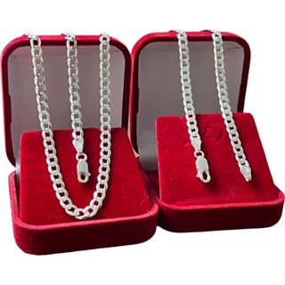 Kit Conjunto Corrente Grumet 60cm e Pulseira Escama de peixe Prata 925
