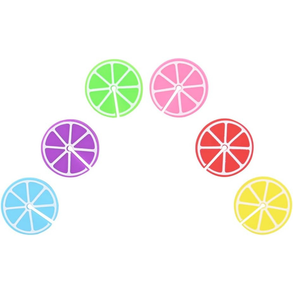 Jogo Marcador de Taça e Copos Fruit 6 Peças Colorido Mimo Style Identificador Taça