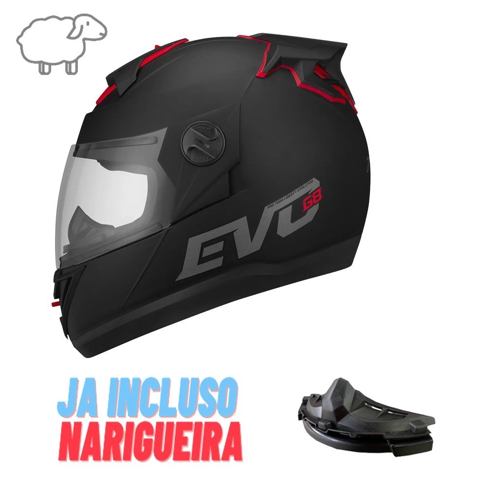 Capacete Moto Fechado Pro Tork Evolution G8 Evo 788 Masculino Feminino Motoqueiro Moto Boy Universal