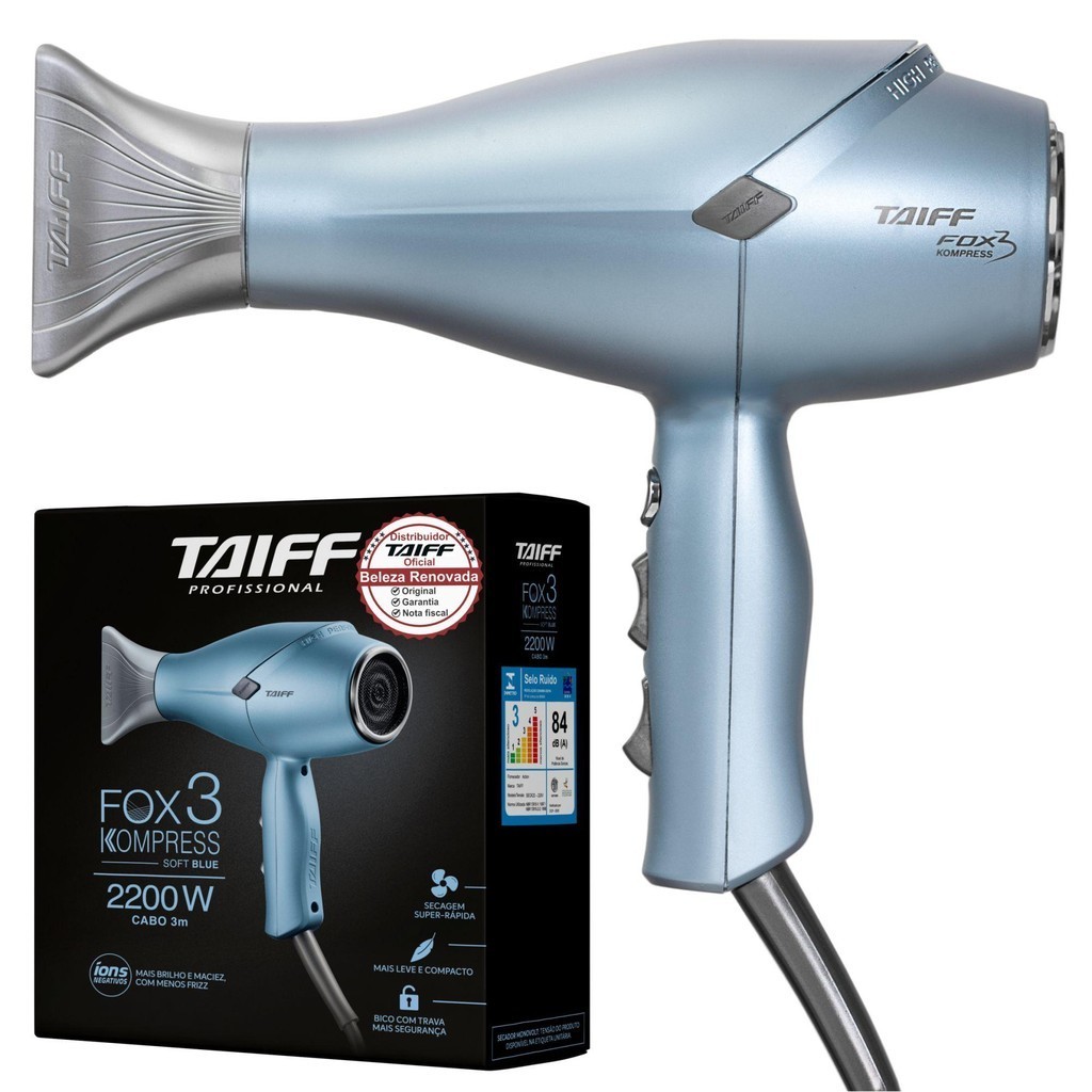 Secador Fox 3 Kompress Blue em Oferta na Shopee