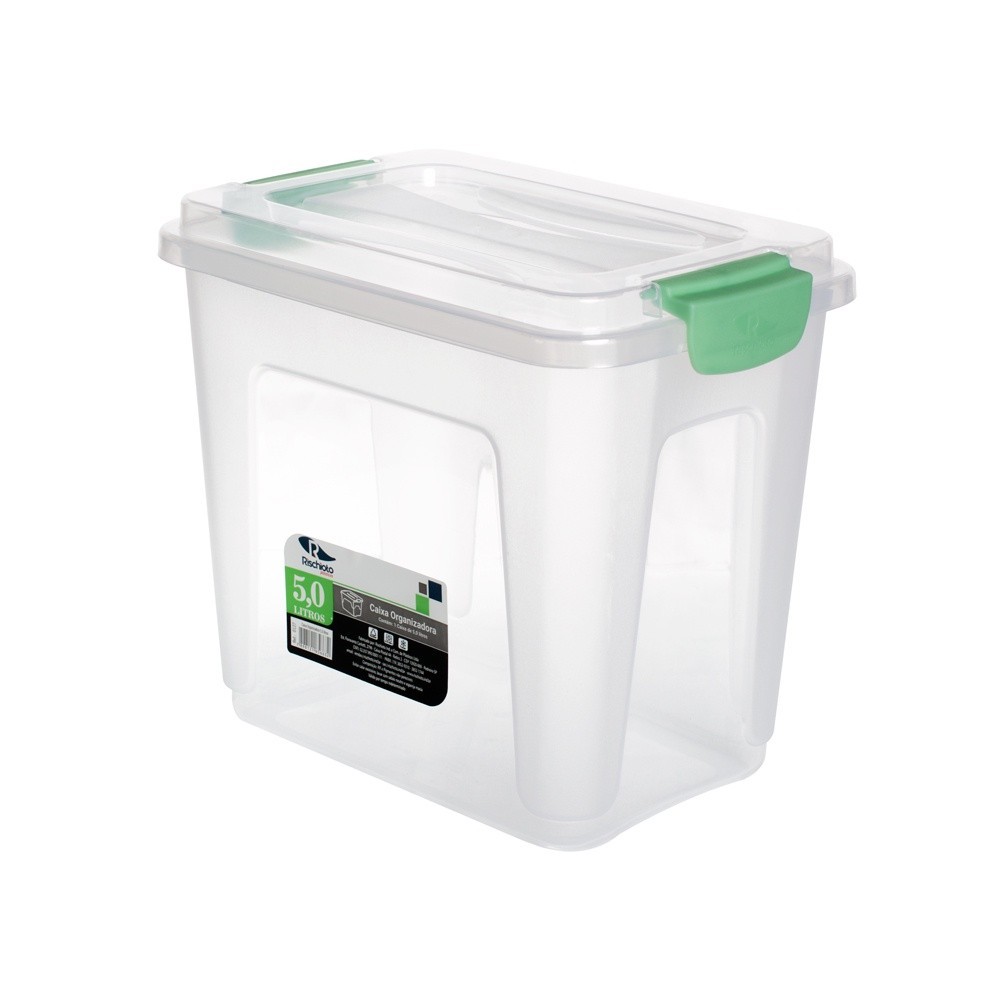 Caixa Organizadora - 5L e 6L com Travas Sortidas - Rischioto em Oferta na Shopee