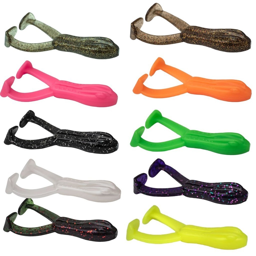 Kit 10 Isca Artificial Soft Frog Silicone Sapo 7,5cm Sinking Para Pesca de Traíra Traíra Tucunaré Black Bass