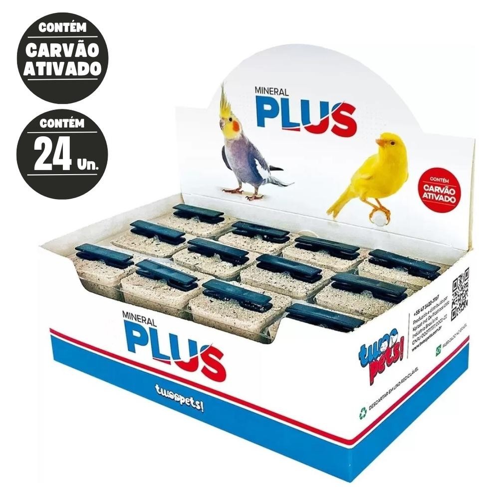 Cálcio em Bloco para Pássaros Carvão Ativado Display 24x32g