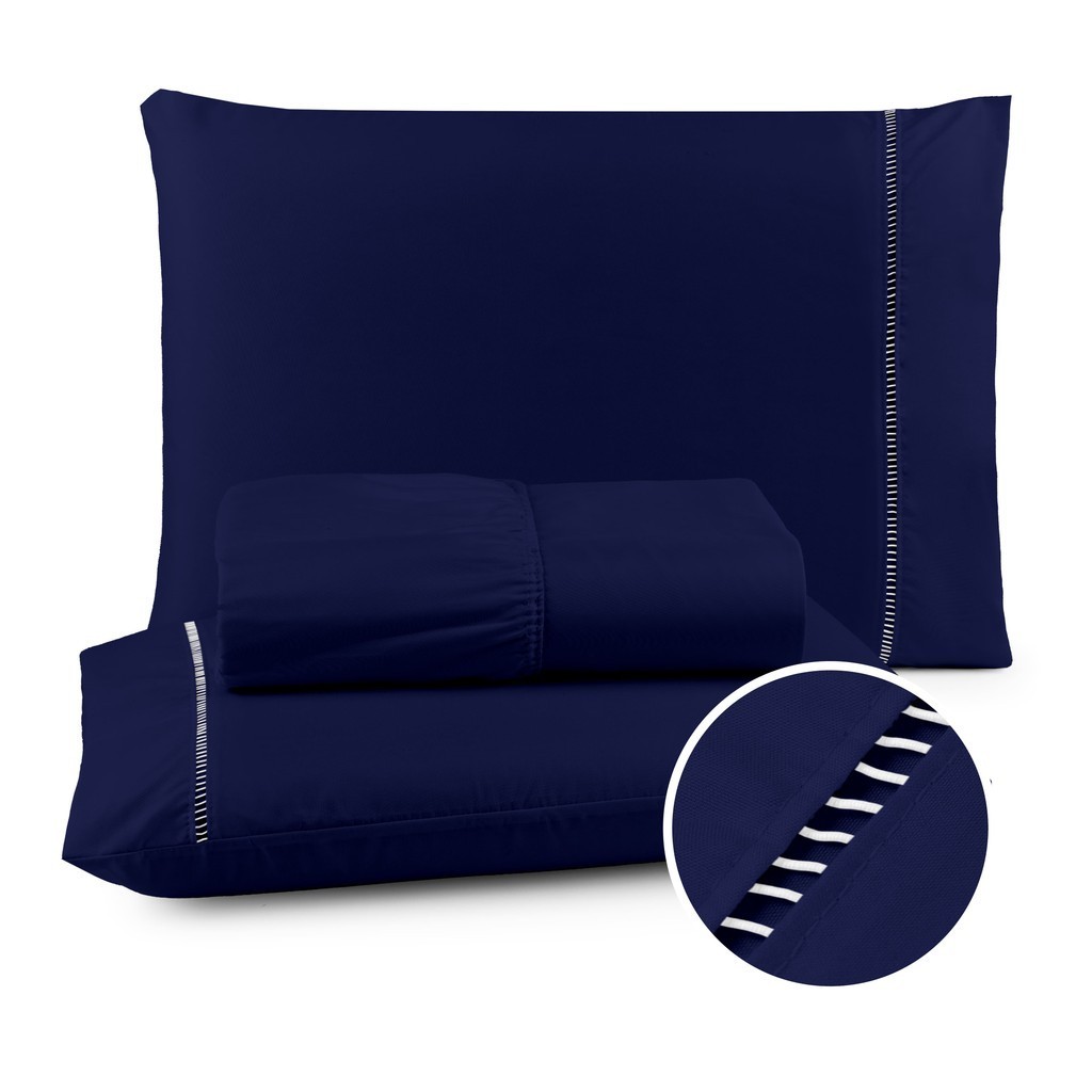 Lencol Casal Micropercal 400 Fios Jogo De Cama 03 Peças Barato