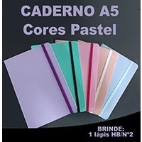 Caderno A5 CORES PASTEL  21X14 cm - sketchbook ou com pauta tipo moleskine em Oferta na Shopee