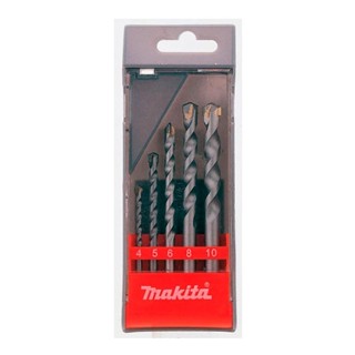 Jogo de broca de wídea 4 a 10 mm para concreto com 5 peças - D-03894 - Makita