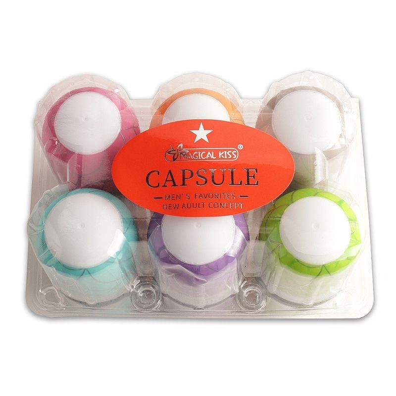 Detalhes do Kit Masturbador Masculino c/ 6 Eggs Cápsulas Magical Kiss