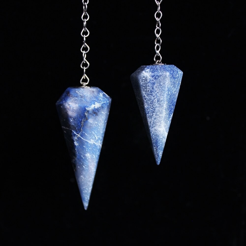 Pêndulo Radiônico Pedra Quartzo Azul