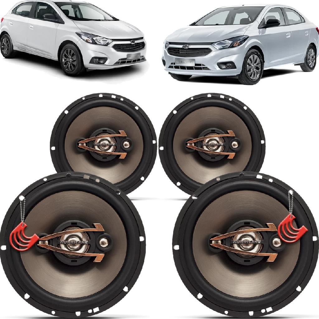 Kit Alto Falantes Dianteiros e Traseiros Chevrolet Joy 2020 Até 2021 - Hurricane Platino 640w
