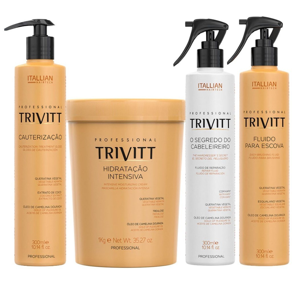 Kit Hidratação Trivitt + Segredo + Cauterização + Fluido Escova em Oferta na Shopee