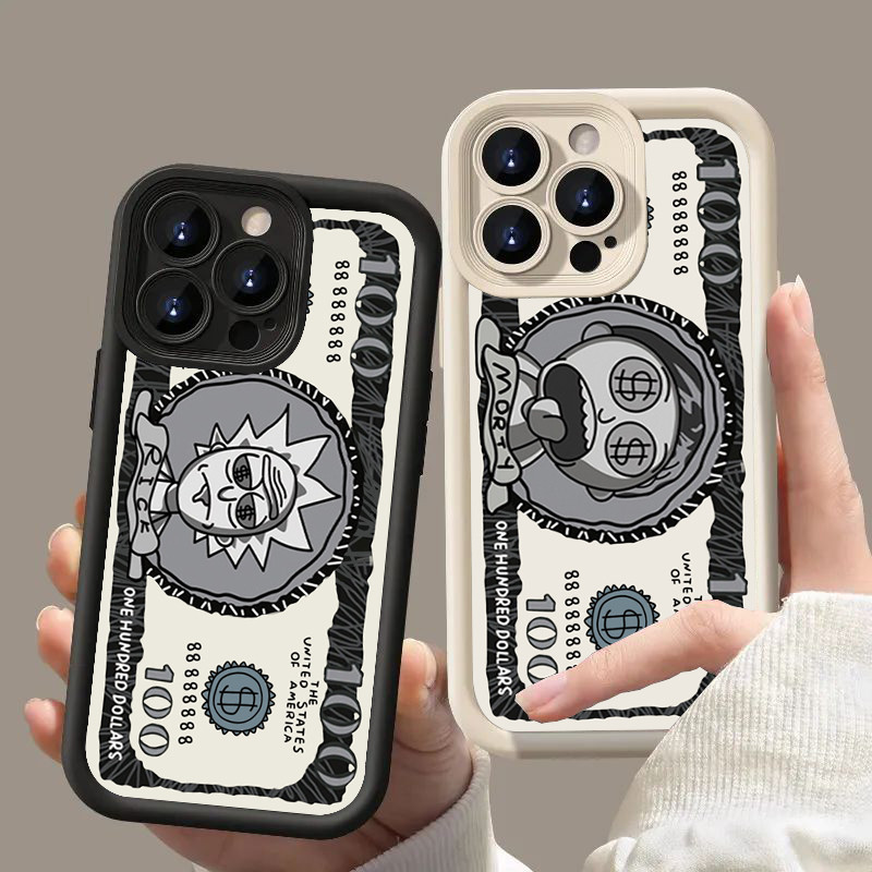 Capa De Telefone Com Estampa De Anime Engraçado Rick Morty Dollar Para Samsung Galaxy A14 A05 A05S A54 A32 A34 A13 A23 A33 A15 A35 A55 A53 A73 A51 A71 A52 A52S A72 Silicone Macia À Prova De Choque