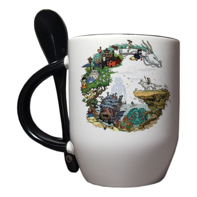 Caneca com NOME El Viaje De Chihiro Com Colher  Colorida 340ml