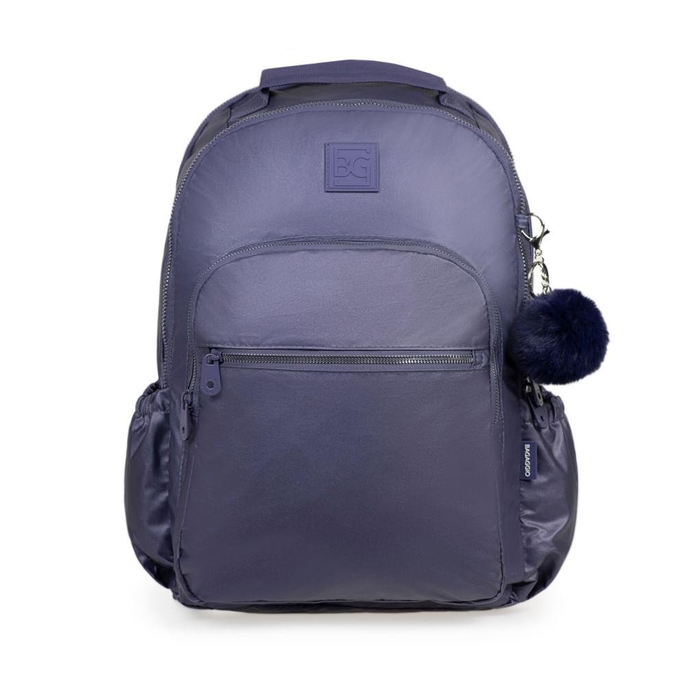 Mochila Escolar Feminina Juvenil Perolada Roxa