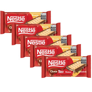 Chocolate Nestlé Choco Trio Amendoim Kit 5 Pacotes de 90g em Oferta na Shopee