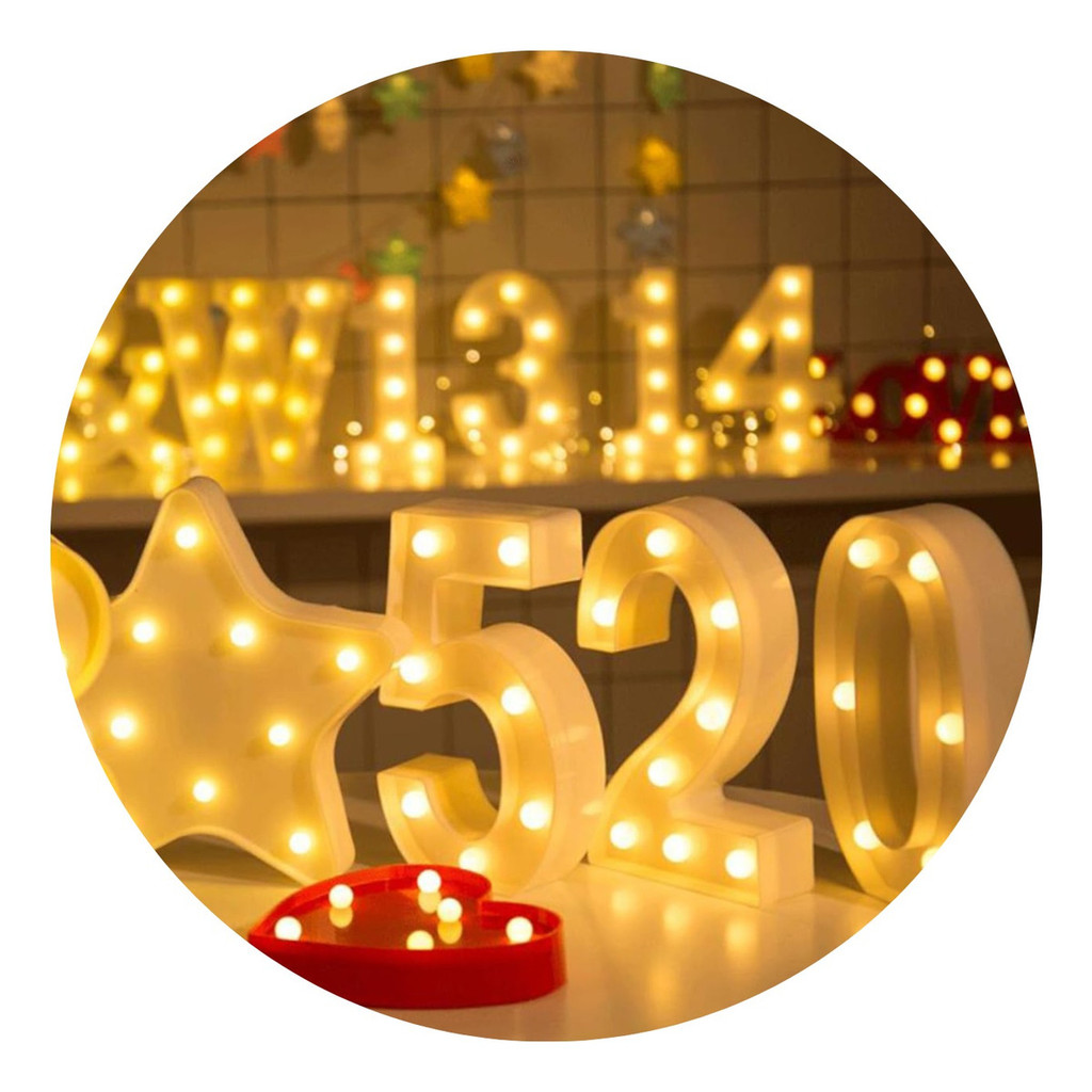 4 Luminária Led 3d Branca 22cm Decoração Número Ano Novo