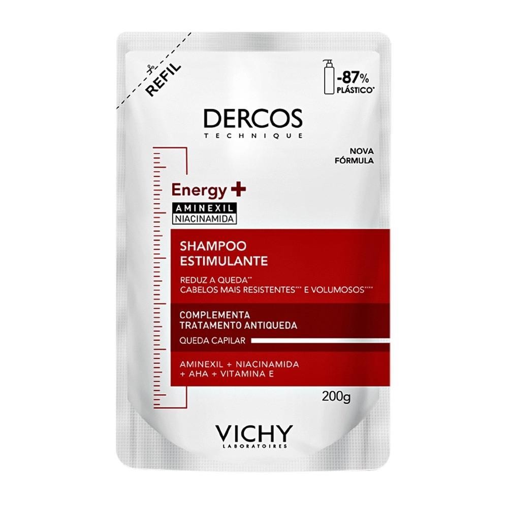 REFIL DERCOS SHAMPOO ANTIQUEDA ENERGY+ ESTIMULANTE COM 200G em Oferta na Shopee