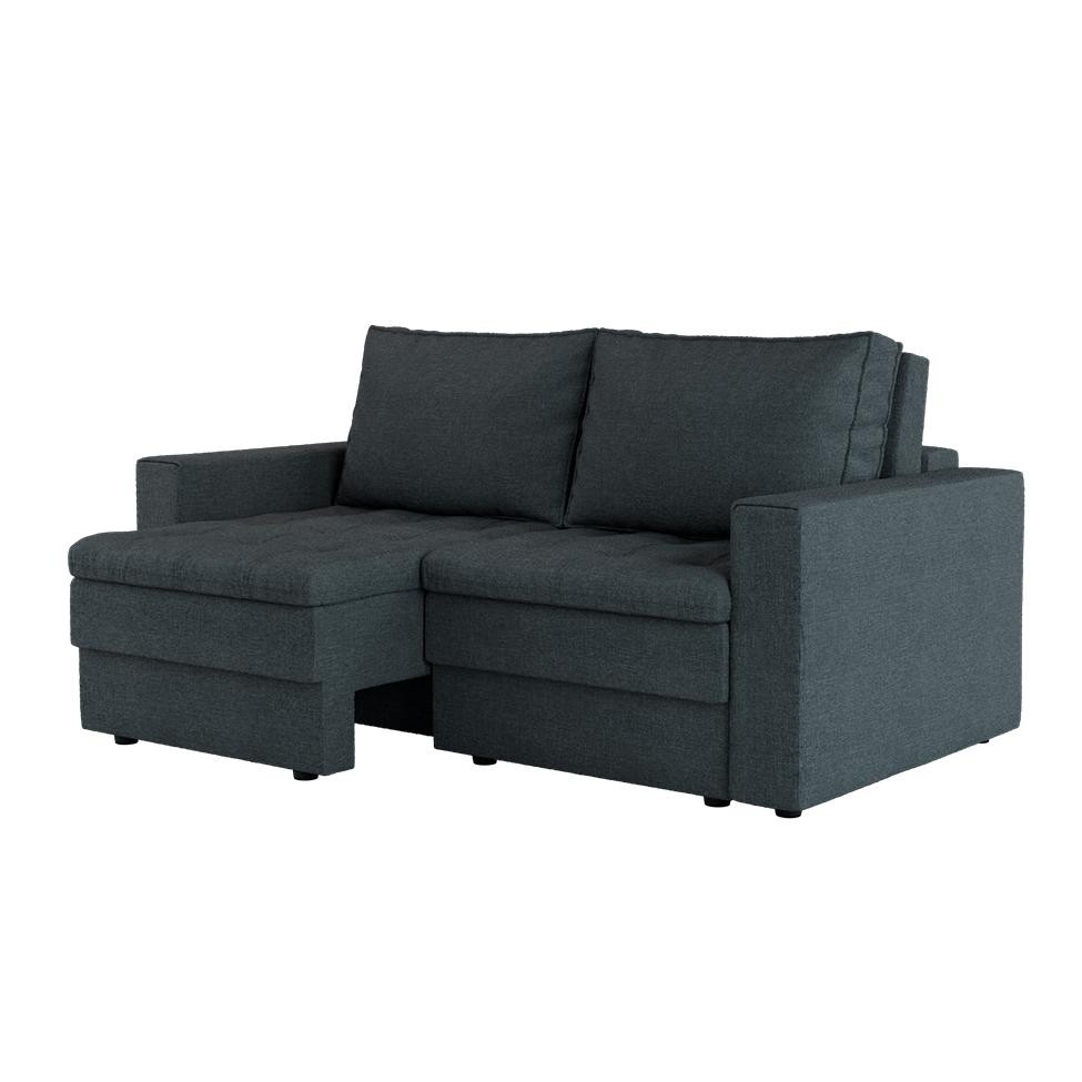 Sofá 3 Lugares Retrátil Berna Linho Grafite 180 cm em Oferta na Shopee