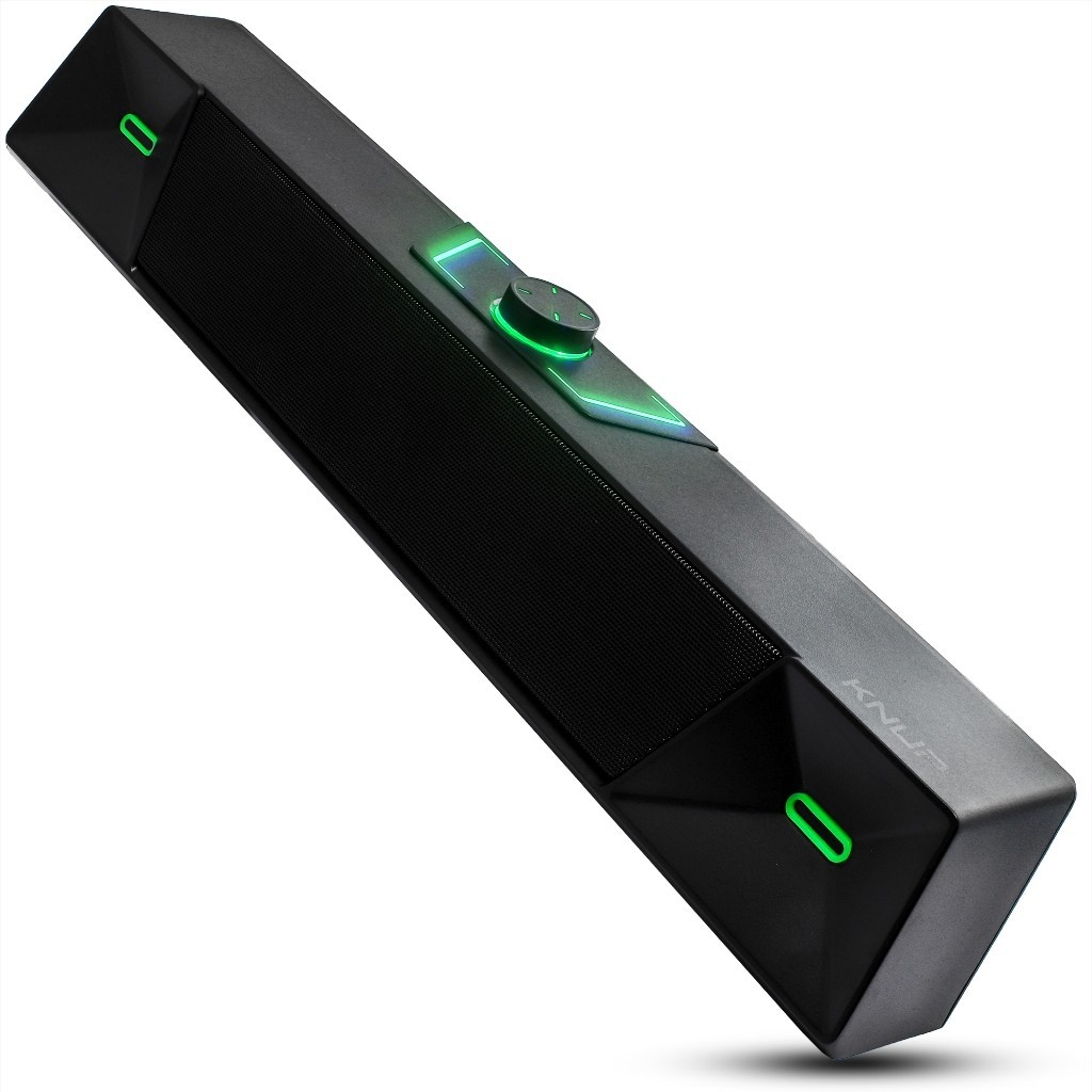 Caixa De Som Alto Falante Soundbar Portátil 7W Com Entrada P2 USB Computador Notebook TV Iluminação RGB