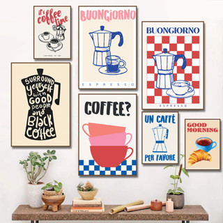 Moderno Na Moda Retro Vintage Chique Café Espresso Imprime Pintura Em Tela Cartaz Imagem Decoração Da Cozinha em Oferta na Shopee