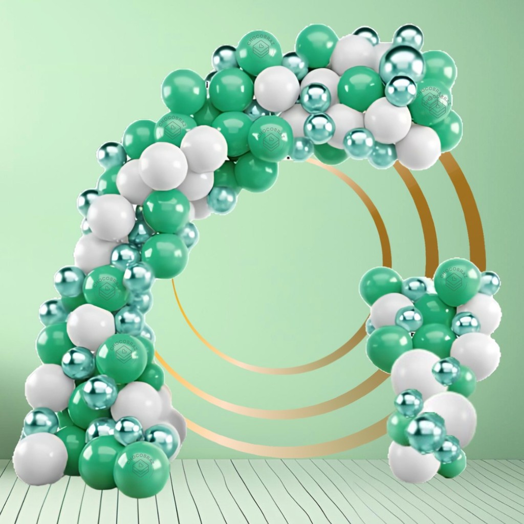 Kit 125 Balões VERDE 7”+ Branco 7”+ VERDE CROMADO 5”+ FITA - Balão Bexiga KIT19+F em Oferta na Shopee