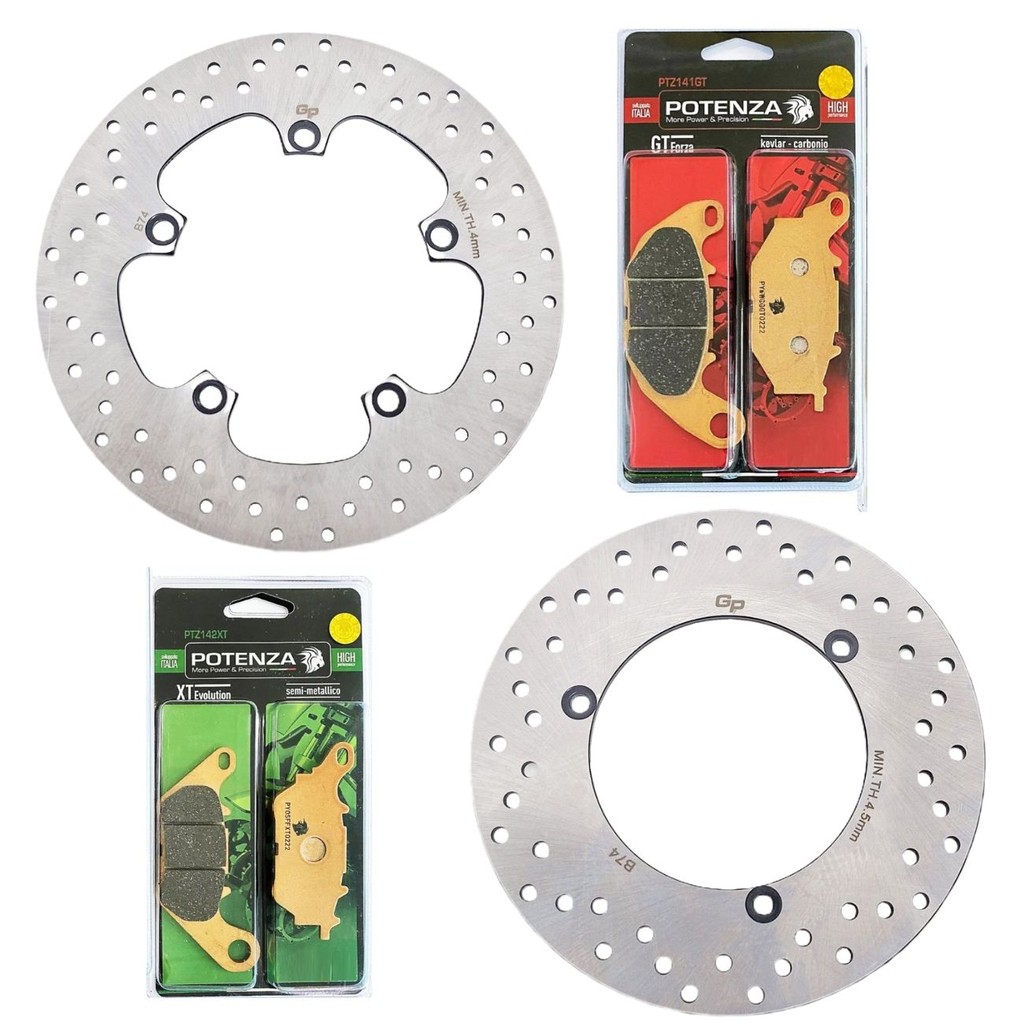 Kit Discos de Freio Xmax 250 / Xmax 300 + Pastilhas Potenza