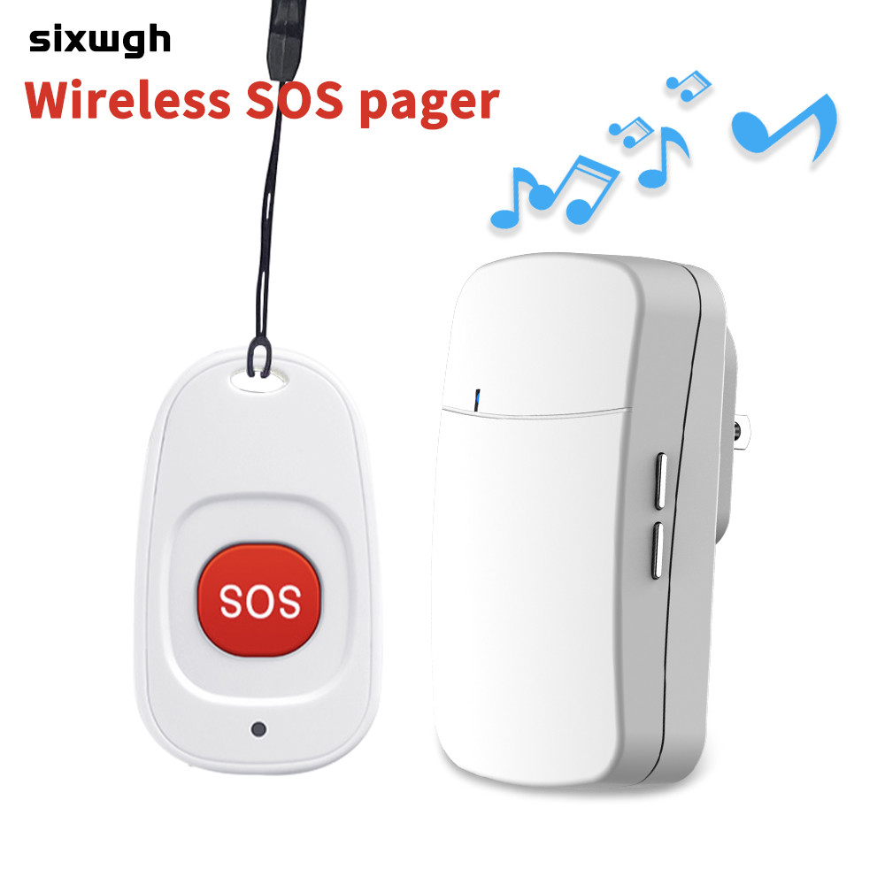 SOS Pager De Cuidador Sem Fio , Botão De Emergência Para Idosos , Ajuda Remota , Campainha Chamadas Do Paciente