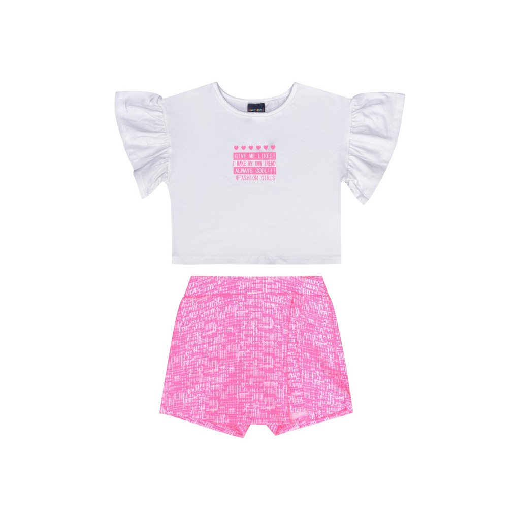 Conjunto Blusa e Short-Saia Infantil para Menina Guloseima em Oferta na Shopee