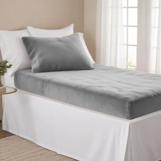 Jogo De Lençol Solteiro 2 Peças Plush Manta Flannel - Cinza em Oferta na Shopee