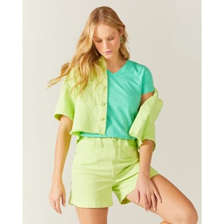 Blusa Básica Feminina Decote V Em Algodão