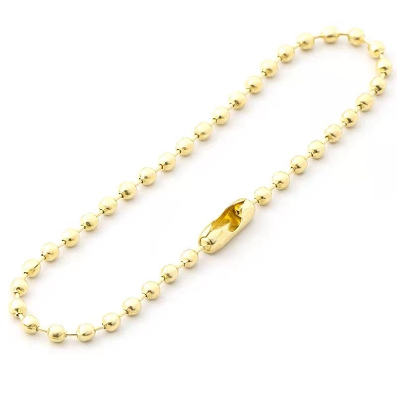 100 Corrente De Bolinha Ferro Com Canoa 10cm Tag Chaveiro