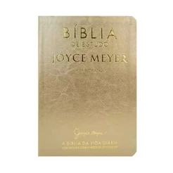 Bíblia de Estudo Joyce Meyer | NVI | Letra Grande | Capa Luxo Dourada