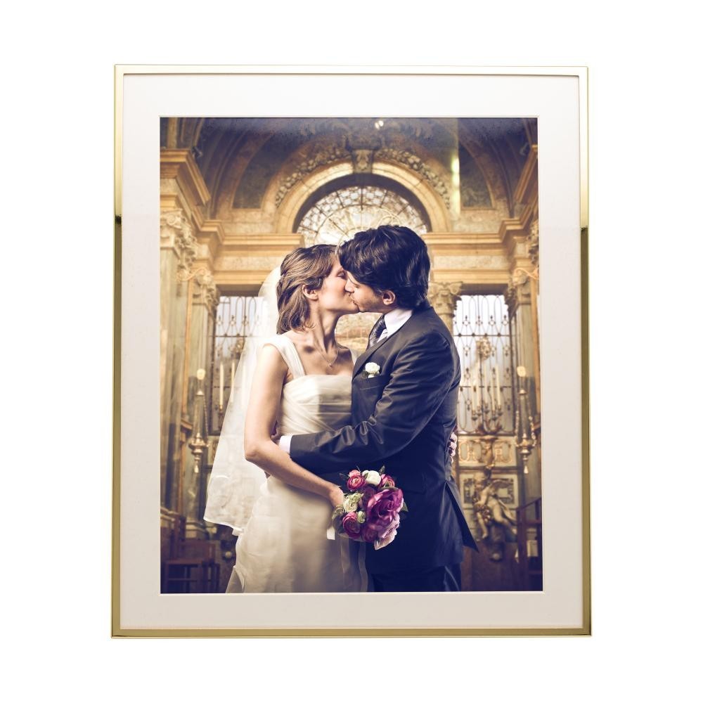 Porta-Retrato Wolff Basic de Aço Inox Dourado 20cm x 25cm — imagem 2 de 2