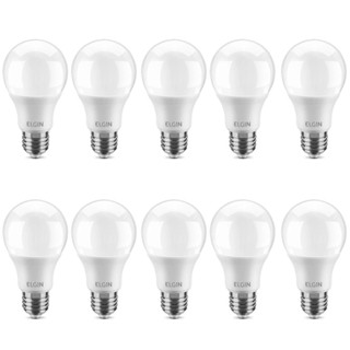 Kit 10 Lâmpadas led bulbo 12W 1050 lúmens branca fria - A60 - Elgin (110V/220V)