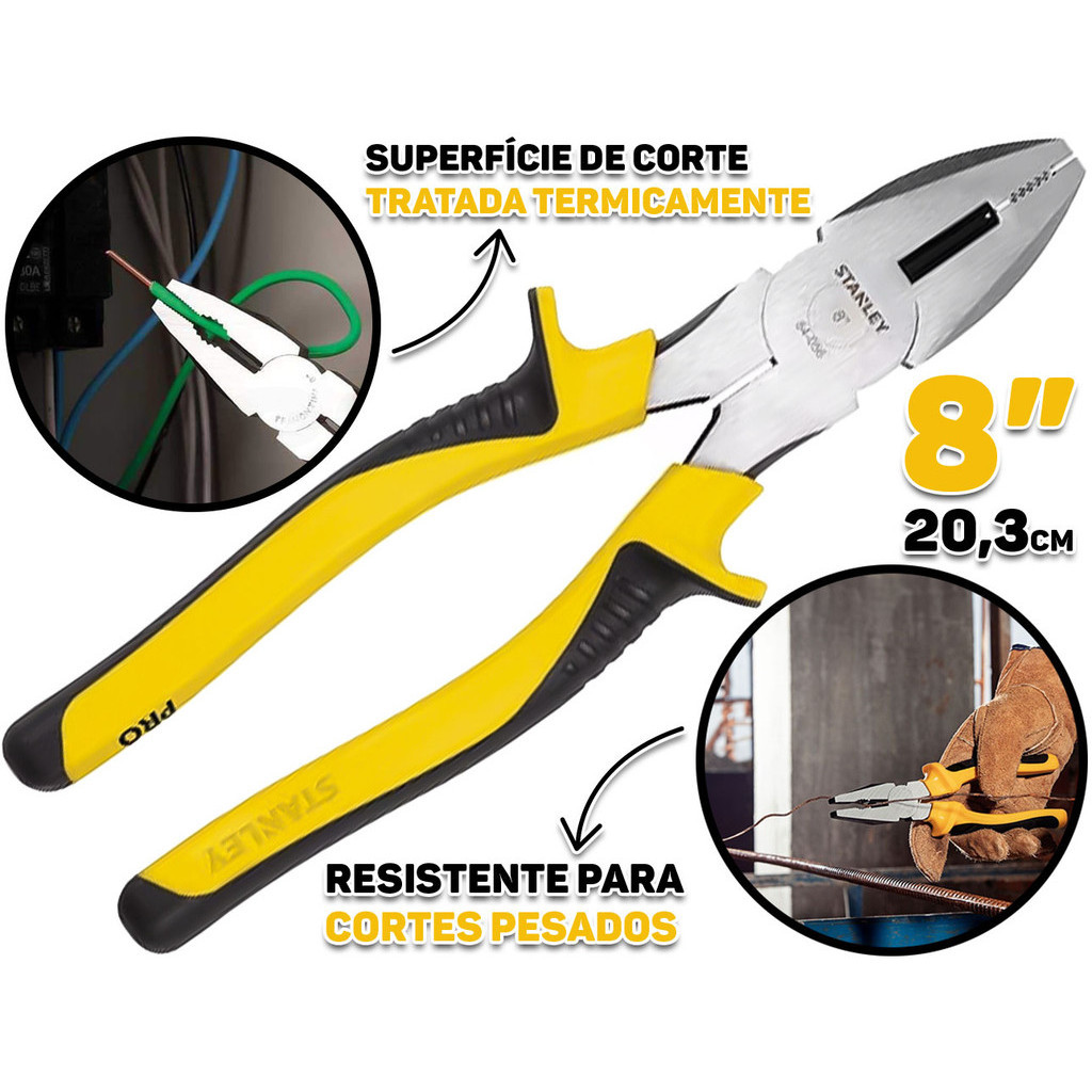 Alicate Universal Multiuso 8 Polegadas Aço Cromo Profissional Stanley em Oferta na Shopee