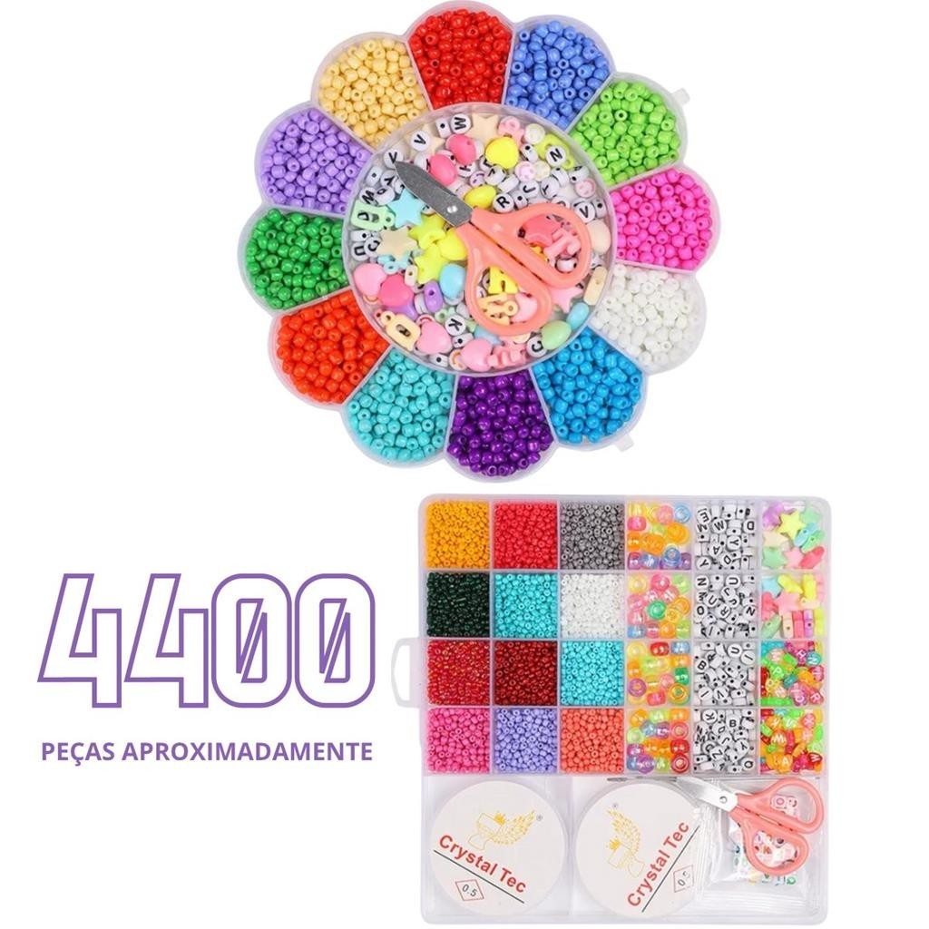 KIT  Micangas Gigante P/ Fazer Pulseiras 4400 Pcs Infantil em Oferta na Shopee