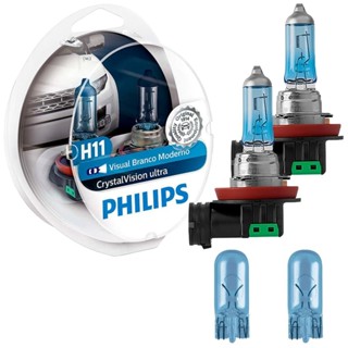 Par Lâmpada Philips Crystal Vision Ultra H11 12v 55w Pgj19-2 em Oferta na Shopee