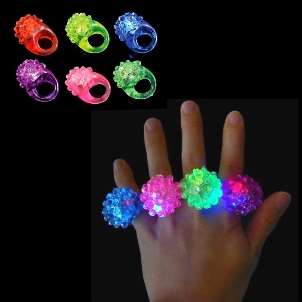Anel Pisca Pisca Coloridos LED de Silicone Baladas e Festa Neon JL em Oferta na Shopee