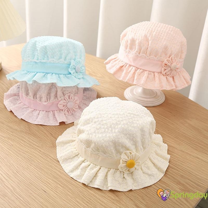 Chapéu De Pescador Infantil Bebê Para Meninas Flor Fofa Aba Larga Proteção Solar Verão , 0 A 8 Meses em Oferta na Shopee