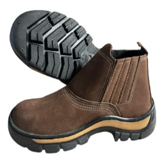 Bota Botina Nobuck Seguranca Epi Couro Bico PVC Cafe Macia Confortavel Country Original 36 AO 45 em Oferta na Shopee