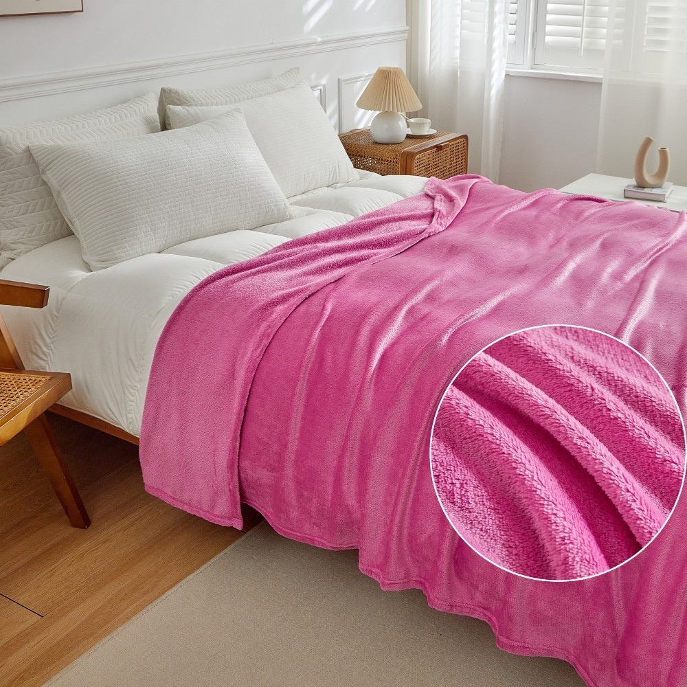 Manta Microfibra Lisa Queen Soft Macia Pink