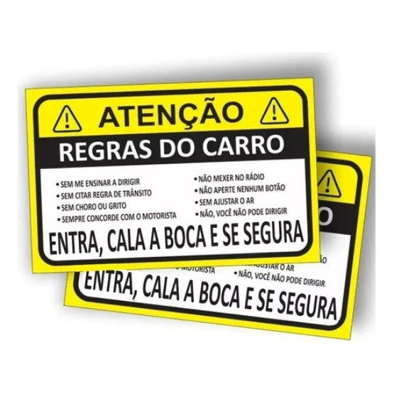 2x Adesivo Cuidado Regras Do Carro Diversão Humor Passageiro em Oferta na Shopee