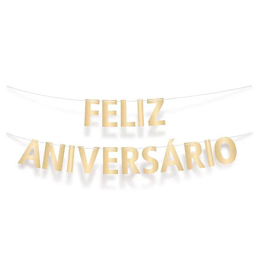 Faixa Decorativa Feliz Aniversário - Festa Cassino - 1 unidade - Cromus - Rizzo em Oferta na Shopee