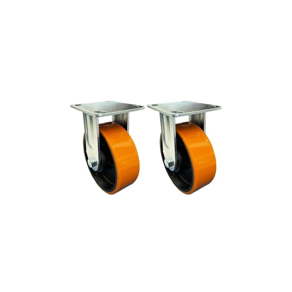 Kit com 2 Rodízios Fixo de Poliuretano - 6Pol - 50MM - 480kg - JST