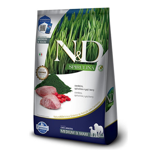 Ração Para Cachorro N&d Spirulina Media Maxi Cordeiro 10,1kg