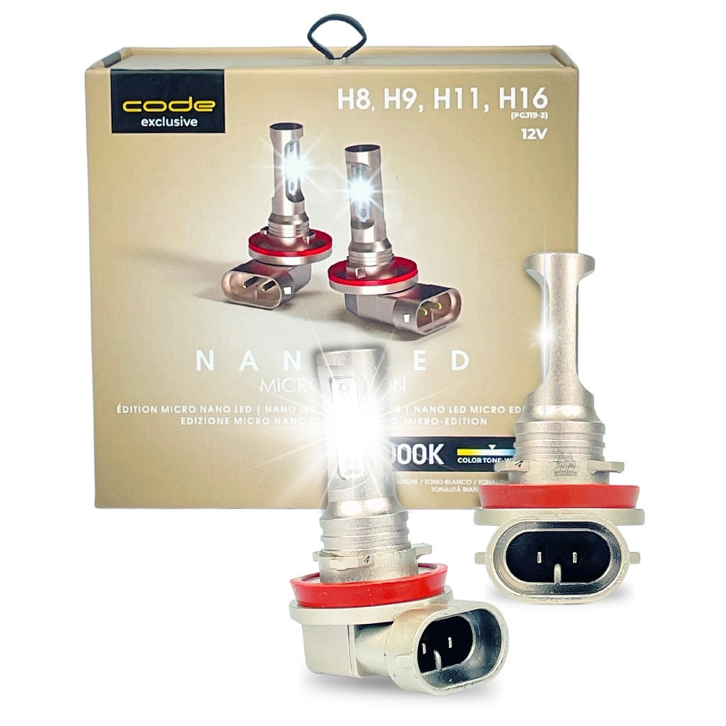 Lampada Ultra Led Nano Code 6000k 12v 6000k H8 H9 H11 H16 Super Foco Potente em Oferta na Shopee