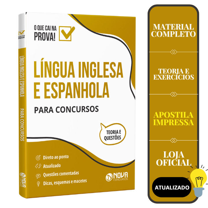 Imagem Apostila Língua Inglesa e Espanhola para Concursos