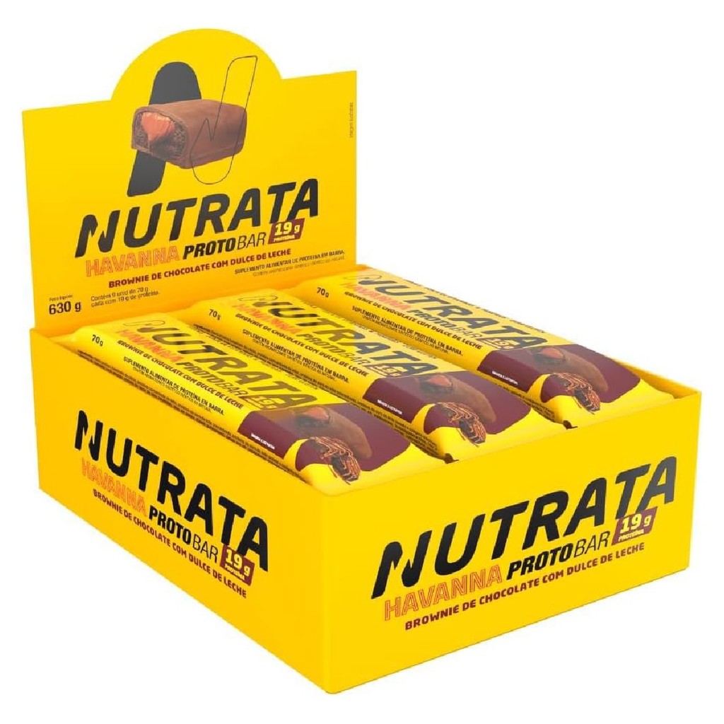 Barras Havanna Caixa 9 Unidades 70g Brownie Nutrata em Oferta na Shopee