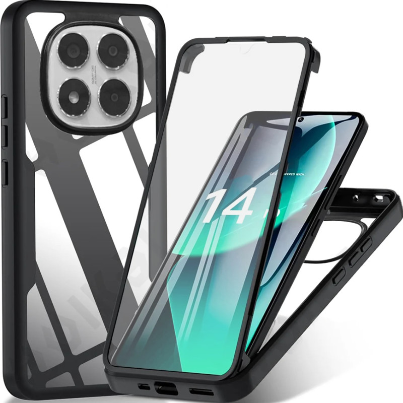 Capa de telefone transparente à prova de choque de proteção total 360 graus Redm