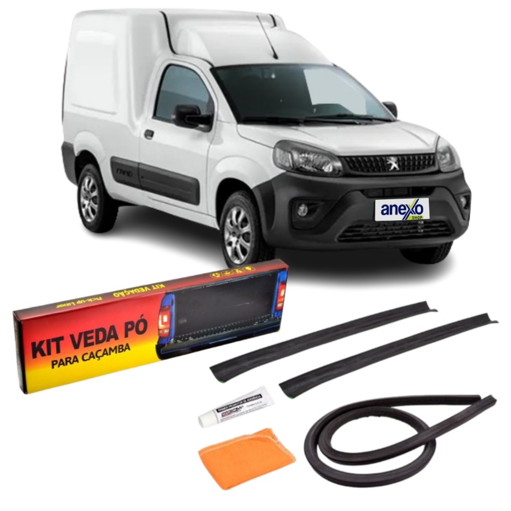 Kit Vedação Tampa Caçamba Peugeot Partner 2023 a 2025 Veda Pó Protetor de Sujeira e Líquidos